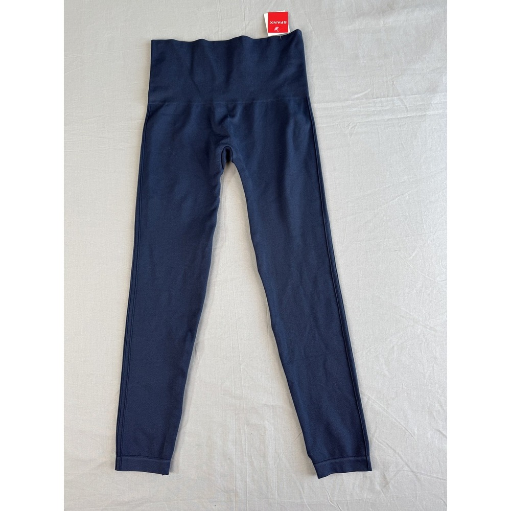 Spanx Look At Me Now Leggings Womens XL Navy Blue High Rise Seamless Yoga Pants